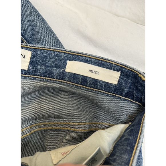 Nili Lotan Violette Jeans Wide Straight Leg Patchwork Casual, 25 - Modified - Picture 11 of 14